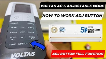 Voltas AC 5 Adjustable Mode✨Voltas Ac ADJ Button✨ How to set Adjustable Mode In AC✨ADJ Mode