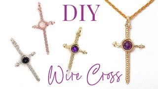 How To  Wire Weave Cross Pendant with Gemstone