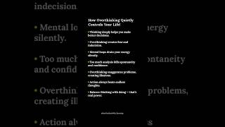Why Overthinking Is Killing Your Confidence and How to Stop It #Mindset #PsychologyFacts #Shorts