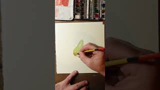 When it rains it pears 🍐 #watercolor #gouache #sketchbook #journaling #pear