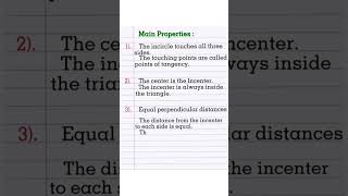 Incircle Formula|Incircle Properties and Construction | #incircle| Area of triangle.