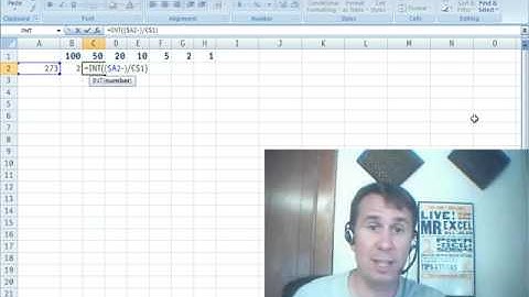 Mr Excel & excelisfun Trick 30: Count Bills for Money Transaction