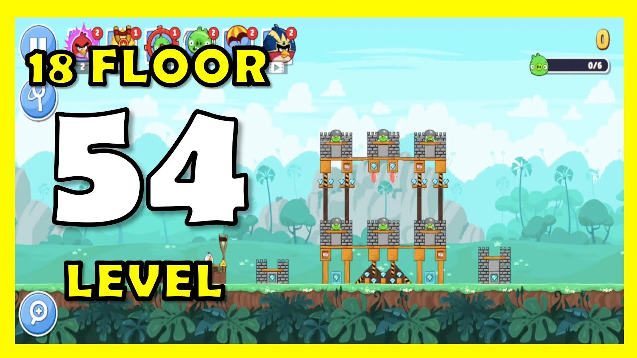 Angry Birds Friends Level 54 Floor 18 NO POWER UP walkthrough