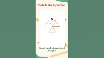 Match Stick Puzzle 4 | Move 3 match sticks to form 3 triangles | Activities for Kids at home