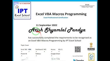VBA Macros Course Competition Certificate  #Shorts