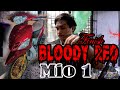Mio1 Bloody Red Finish Snake Skin Design