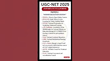 UGC NET Paper 1 preparation | UGC NET most repeated questions | Important full forms for NET exam