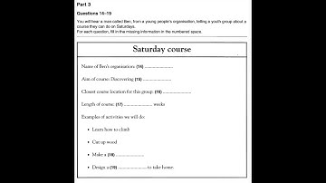 Listening B1, PET 1 for Schools, Test 1, Part 3