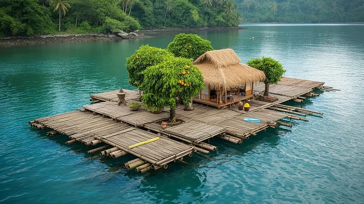 Man Builds MASSIVE Floating Bamboo ISLAND | From Start to Finish 