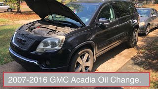 2007-2016 Gmc acadia 3.6L oil change. 2010 Gmc Acadia Oil Type