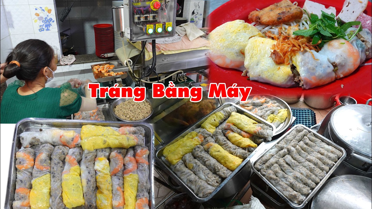 Bánh cuốn tôm thịt trứng tráng bằng máy khách đông thấy mê sáng nào cũng xếp hàng ăn cho được