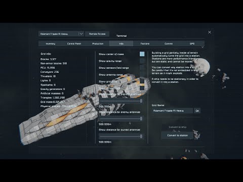 Adamant Frigate - Space Engineers – Time Lapse Build And Test