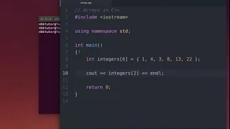 courses/ffff-learn-cpp-programming-development-tutorial: Learn Arrays in C++ (Programming Tutorial, Part 1/2)