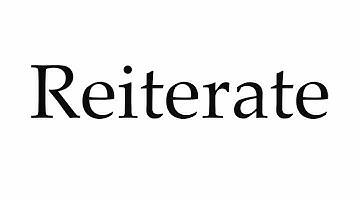 How to Pronounce Reiterate