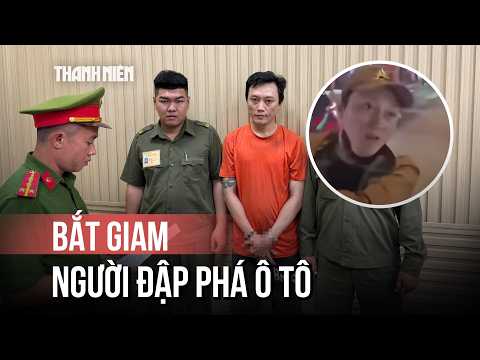 Man arrested for smashing cars with a stick on the street in Ho Chi Minh City.