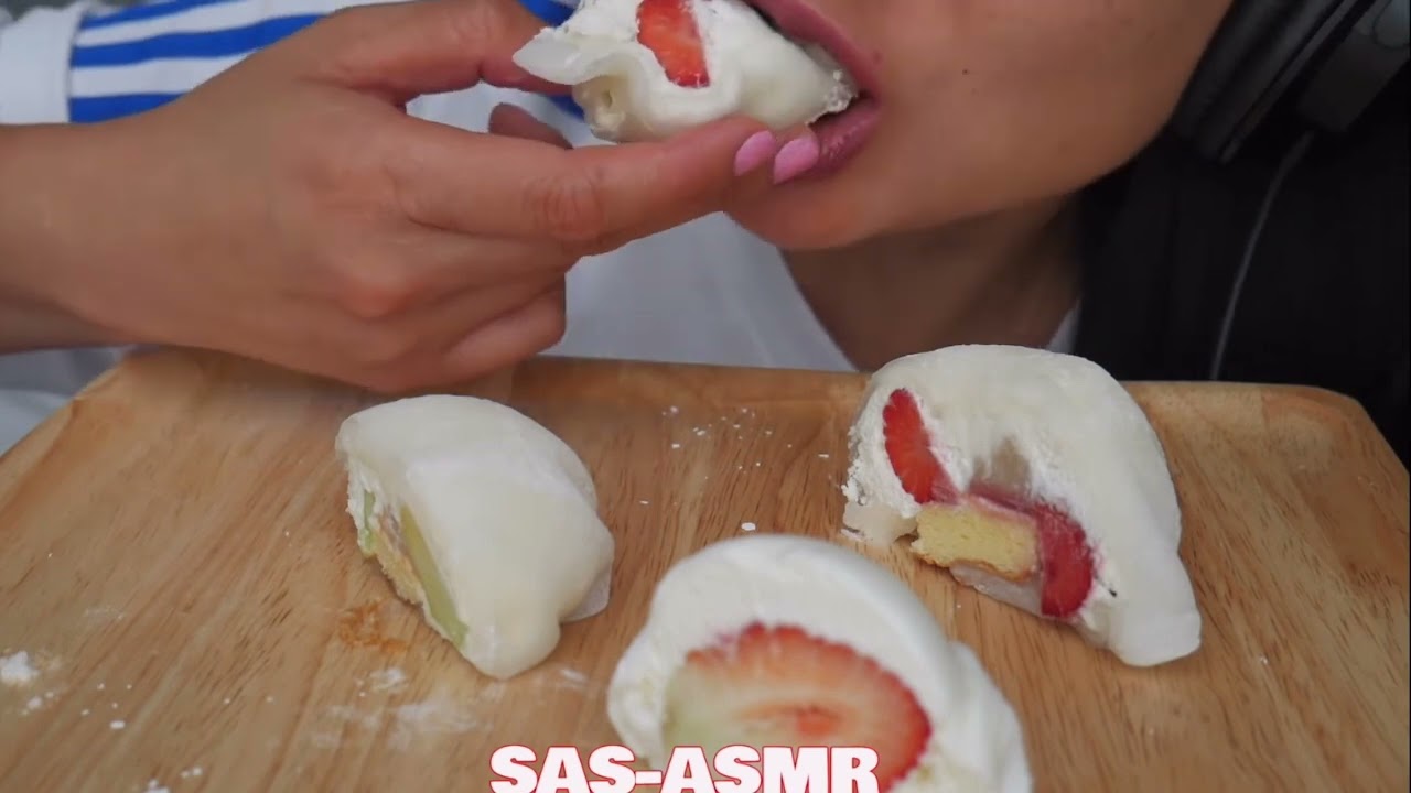 SAS ASMR *BITES ONLY* FRESH FRUIT MOCHI ASMR