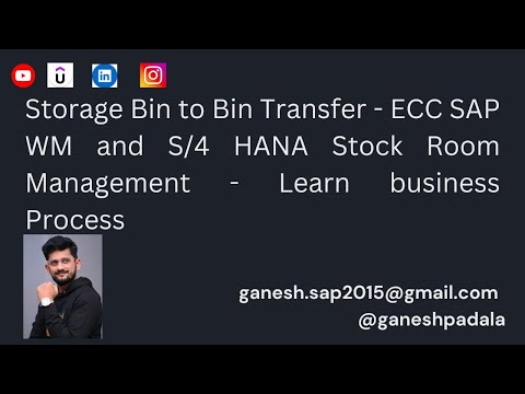 Storage Bin to Bin Transfer – ECC SAP WM and S/4 HANA Stock Room Management – Learn business Process