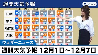 週間天気予報 12月1日 水 12月7日 火 Youtube