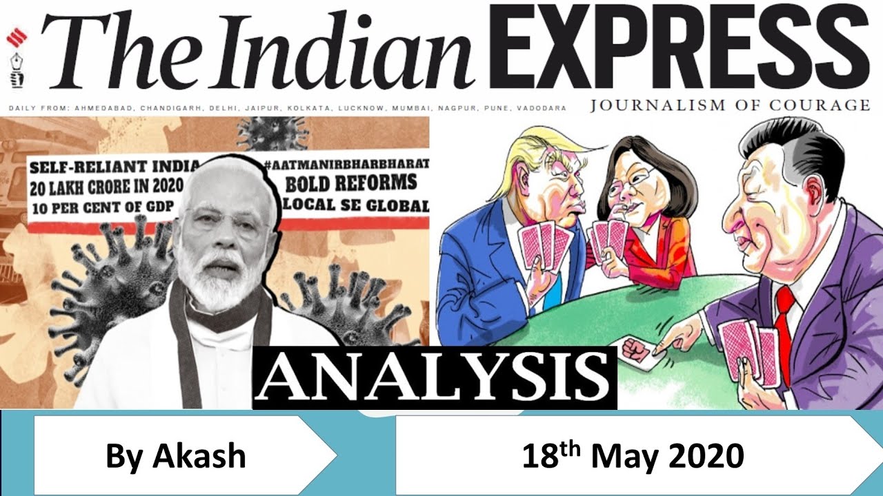 18 May 2020 The Indian Express Newspaper Analysis UPSC 
