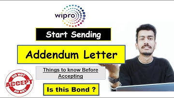 Wipro Addendum Letter | Offer Letter | Addendum letter  is Bond #onboarding #wipro #techmore