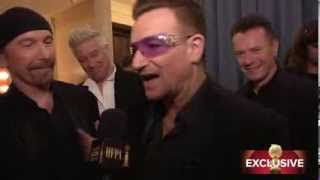 U2News - U2 on backstage at the 2014 Golden Globes