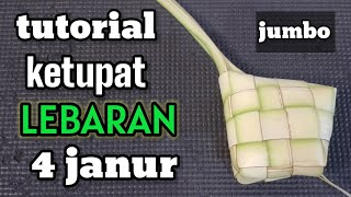 cara membuat ketupat lebaran jumbo 4 janur