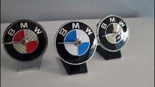Celebrity BMW Table Desk Top Quartz  Clock 82mm Car Badge Emblem Blue Black Red Gift Present Wealth
