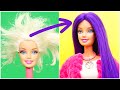 Como Fazer a Transformação do Penteado da Boneca Barbie ~Cabelo roxo~ Idéias de Artesanato e Truques