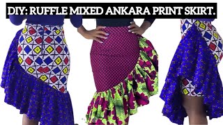 How to make A pencil skirt with Gathered Side ruffles || Gathered pencil skirt.