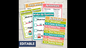Editable Visual Schedule and Routines Charts - Canva Demo