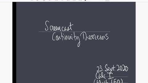 Screencast on the Continuity Theorem