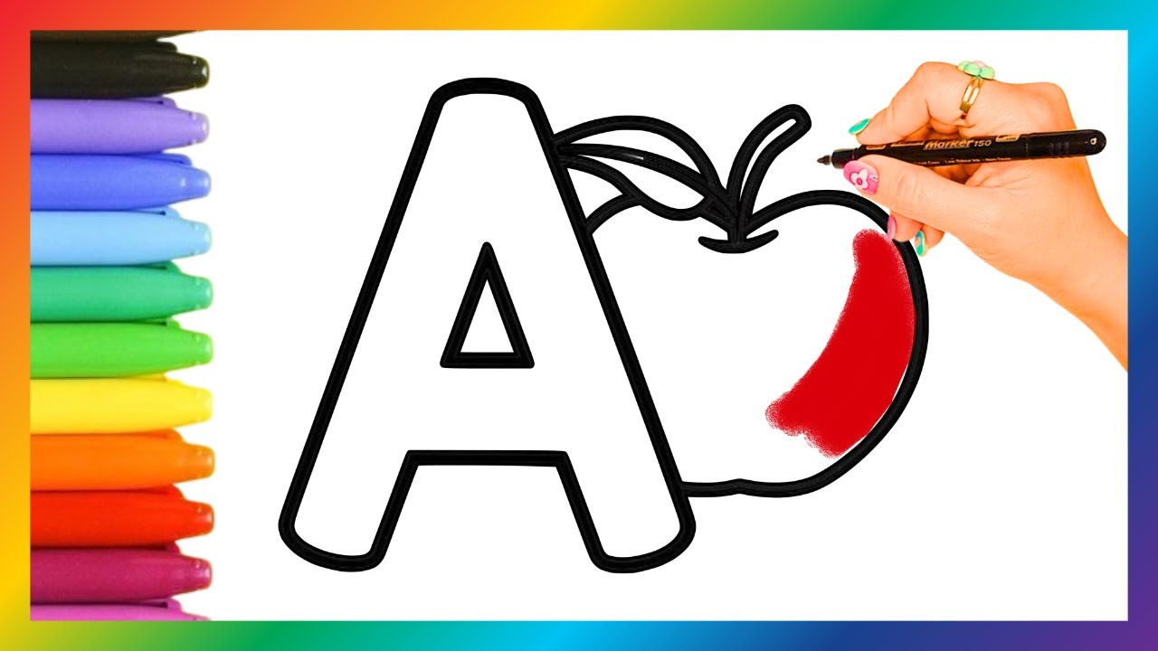 Draw and color Alphabet with capital letter A๐|drawing And coloring for ...