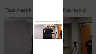 Taser made him change his whole race 😂 #funny #meme #police #taser #switch #teams #humor #demo