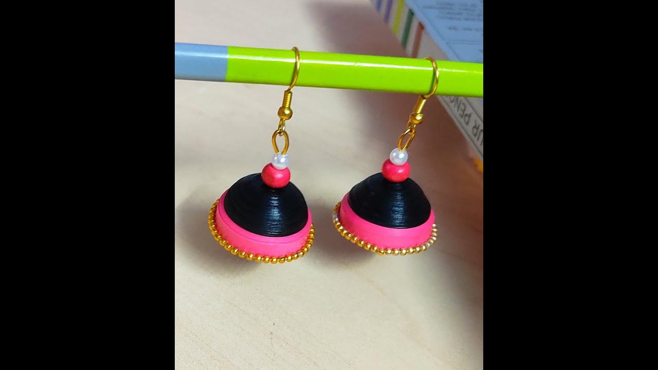 How to make quilling jhumkasDIY quilling jhumkaeasy quilling paper