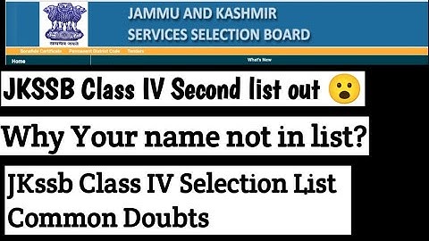 JKSSB Class IV List Out|Why Names of Some Candidates is not In Selection List? @davoodrajavlogs3589