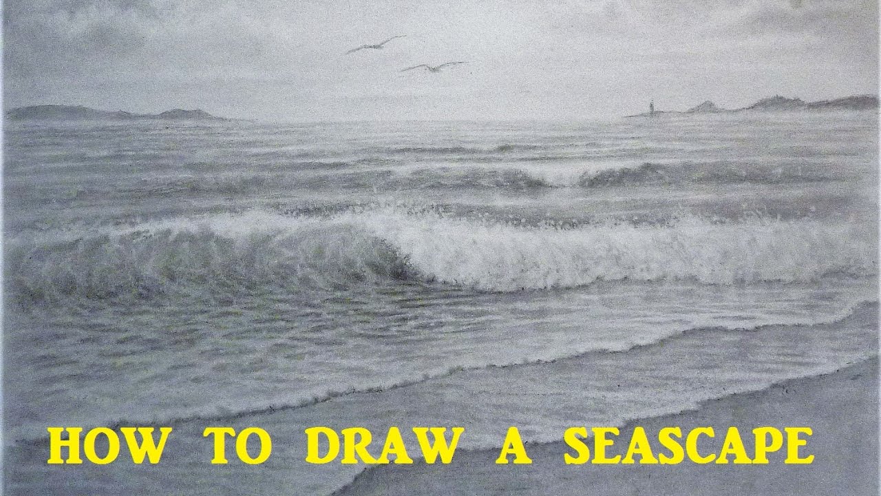 ocean waves pencil drawing