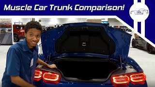 2019 Denver Auto Show | Camaro v Mustang v Challenger Trunk Size!