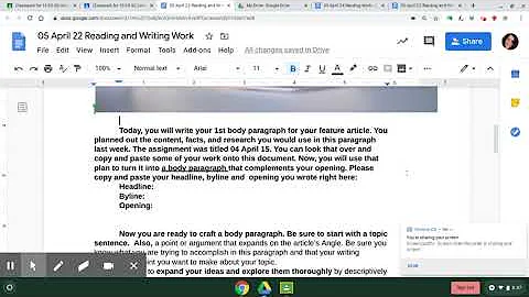 Writing a Body Paragraph for a Feature Article and...