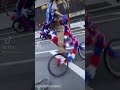 Angry Skater Throws his board under my Tall Bike #newyorkcity #protest #patriots #tallbike