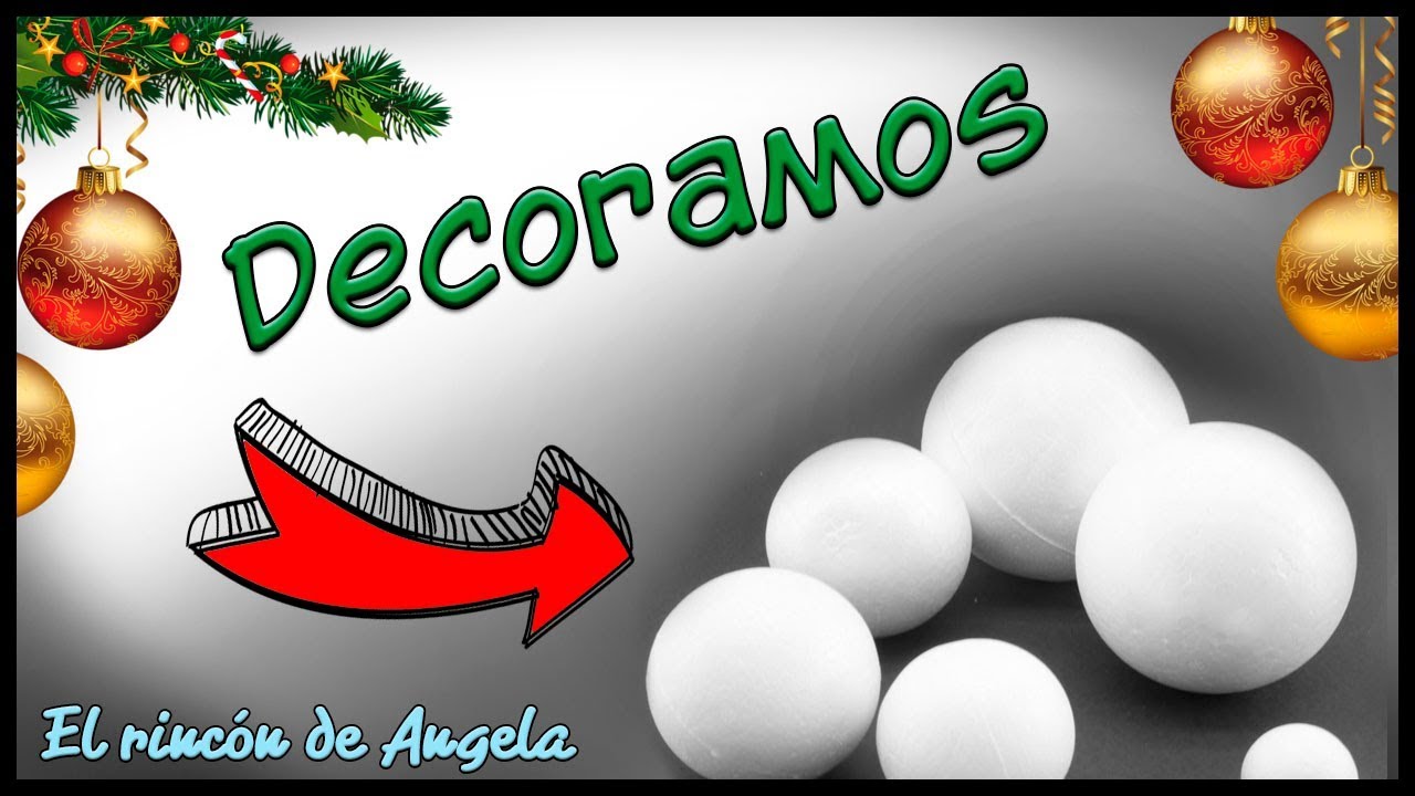 Esferas navideñas decoradas-Bolas de porexpan o telgopor-Diy manualidades 