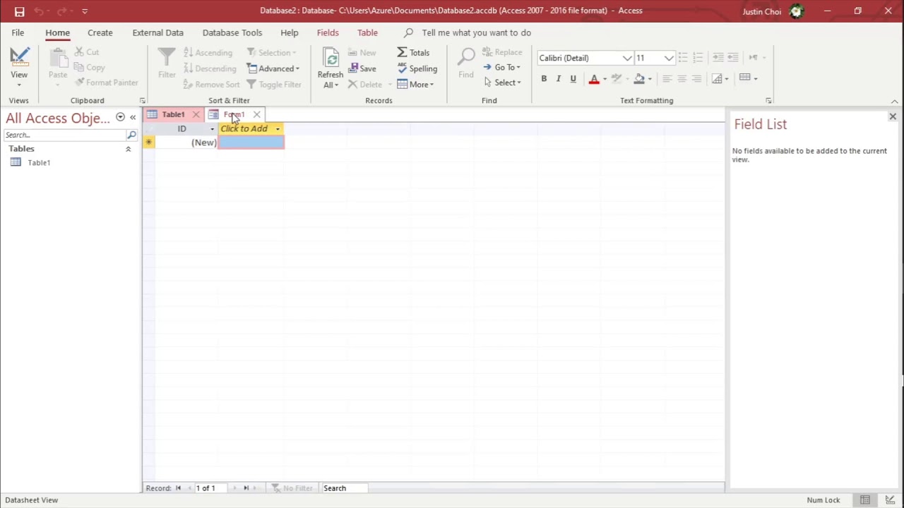 Starting Concepts of Microsoft Access 1st half - YouTube