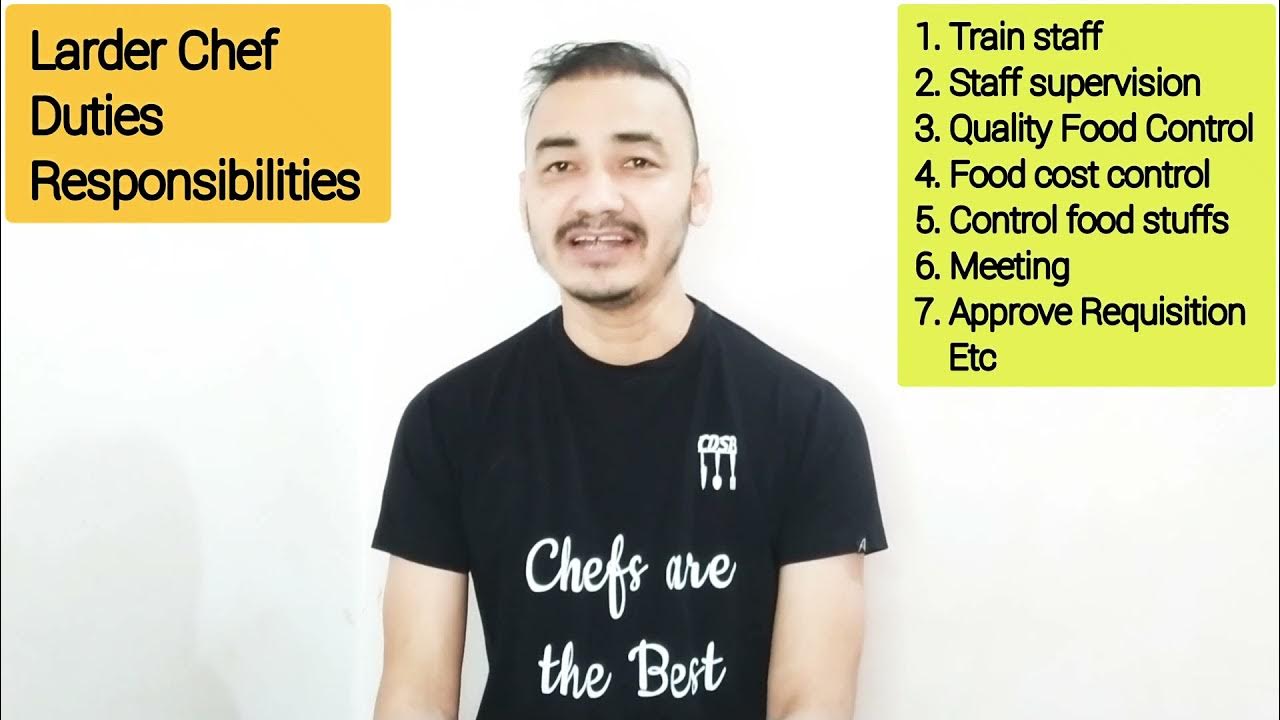 Larder Chef Duties & Responsibilities !! Hotel Management Student YouTube