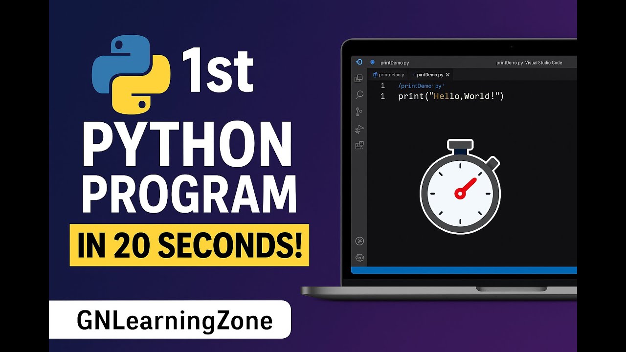 1st Python Program in 20 Seconds | Beginner Must Watch! 🔥 #Shorts - YouTube
