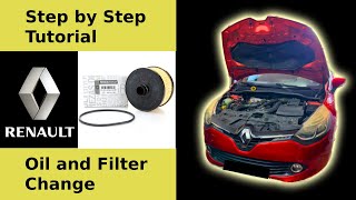 Renault Clio 2013 Gasoline Oil And Filter Change Tutorial