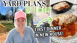 FIRST MEAL IN OUR NEW HOUSE | BACK YARD PLANS AND WALKTHROUGH | NEW HOME DECOR