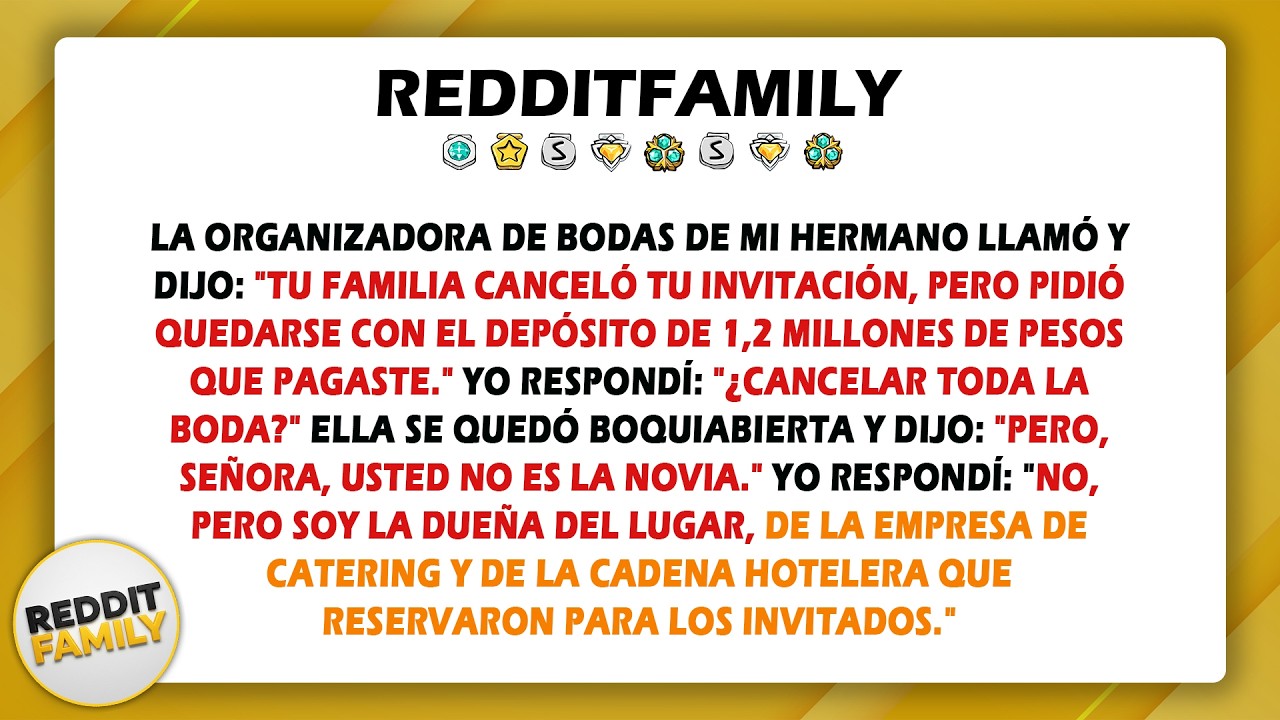 La organizadora de bodas de mi hermano llamó y dijo: 
