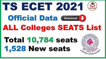 TS ECET 2021 Official Colleges list | Branch wise seats | new courses| Edutalks