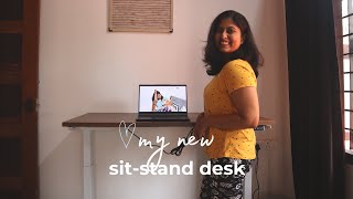 Sitstand desk India | Height adjustment desk setup | New work setup | Work from home | Anagha Bhat