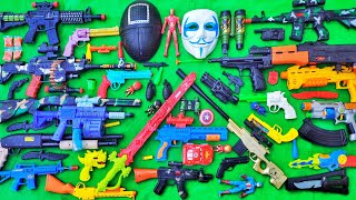 Unboxing NERF Assault Rifle, Shotgun, Akun, Sniper Rifles, Glock Pistol, M16,nerf speed, siren head