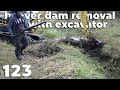 Two Beaver Dams Removal With Excavator No.123 And Mass Of Mud